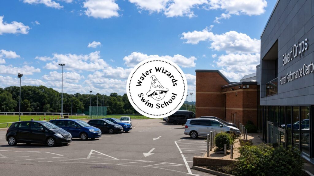 View of the Edward Cripps Human Performance Centre and car park at Northampton School for Boys.